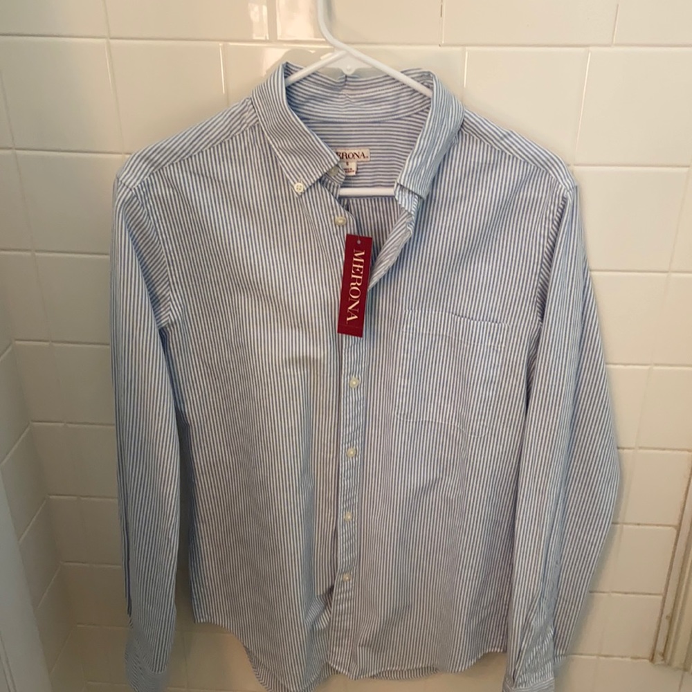 NWT Merona Stripped Button Down Dress Shirt